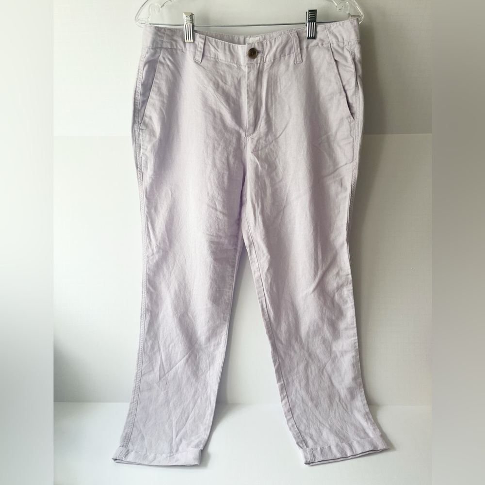 GAP Linen Chino Pants in Lavender Light Purple Size 6 Pastel Pants Cropped